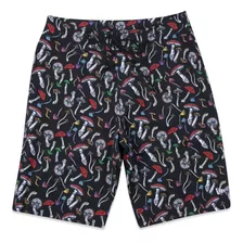 Boardshorts New Era Estampado Nature Preto