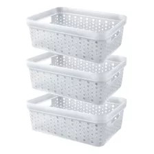 Kit 3 Organizador Geladeira Cesto Transparente Cozinha 11l