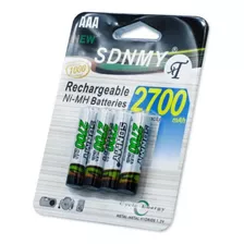 Pilhas Aaa Recarregável 2700mah Palito 1 Cart Com 4 Unids