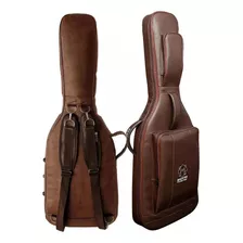 Bag Guitarra Semicase Capa Guitarra Couro Sintético Luxo Cor Couro Marrom