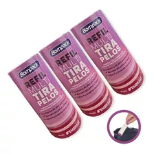 Kit 3 Refil Para Rolo Tira Pelos 30 Adesivos Limpa Roupas