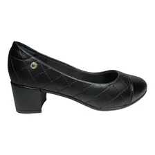 Sapato Feminino Scarpin Preto Salto Baixo Santinelli Confort