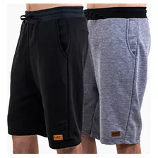 Kit 2 Bermudas Shorts Moletom Masculina Plus Size