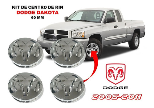 Kit 4 Centros De Rin (cordero) Dodge Dakota 2005-2011 60mm Foto 2