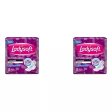 Toallas Femeninas Ladysoft Ultradelgada Suave 8u Pack X2u