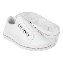 Tenis Casuales Niña Stylo 5200 Simipiel Blanco