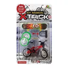 Brinquedo Mini Bicicleta E Skate De Dedo Com Acessórios