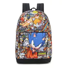 Mochila De Costas Juvenil Do Sonic By Luxcel Ref.46961 Cor Laranja