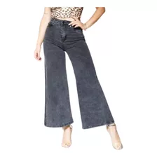 Jeans Mujer Palazzo Full Elasticado Tiro Alto