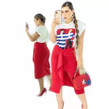 Conjunto Set Dama T-shirt Falda Blusa Mx Fiesta Elegante 