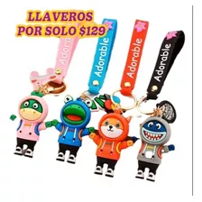 Llavero Colgante 3pz Kawaii Pingüino Dinosaurio Gato Dragon