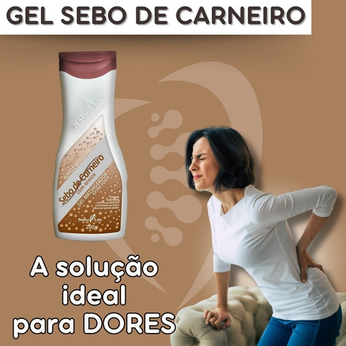 Kit Gel Massageador Sebo De Carneiro Alívio Imediato Da Dor