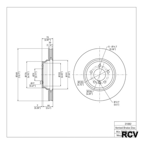 Disco Frenos  Delantera Para Bmw 335xi   2007 Foto 4