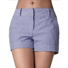 Pantalón Corto Short De Vestir Moda Dama Rayas Playa Casu