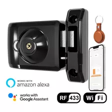 Fechadura Wifi Rf 433 Chave Alexa Google Agl Mini Smart Rx Preto