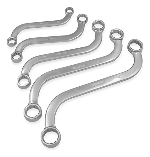 Set Llaves Estriadas Curvas Tipo S Bremen 5pz 10 A 19mm 7779 Gris