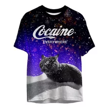 Camisa Camiseta Cocaine Gato Everywhere