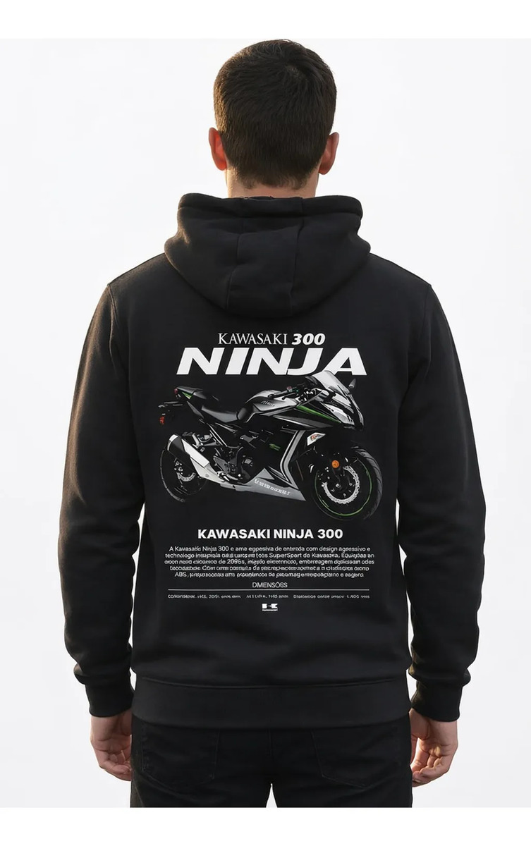 Kawasaki - Buzo Canguro Unisex - Ninja 300 Motogp L Negro