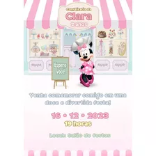 Convite Aniversário Festa / Confeitaria Da Minnie - Disney 2