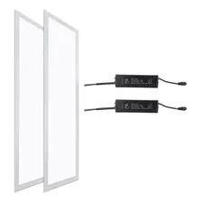 2x Pafron 48w Painel Led De Teto Retangular Embutir 120x30