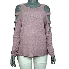 Blusa De Punto Tipo Sueter Con Manga Escotada Holgada Moda