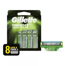 Gillette Mach3 Sensitive Cartuchos Para Afeitar 8 Unidades