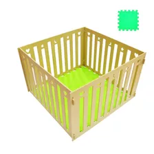 Pelotero Corralito Corral Bebe + Piso 100x100x60cm Madera