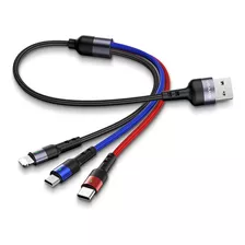 Usams - Cable De Carga Mltiple De 1 Pie, Cable De Carga Mlti