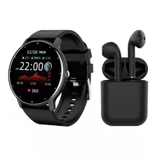 Reloj Inteligente Smart Watch Zl02 + Audifonos Bluetooth I12