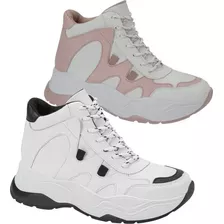 Tenis Tipo Botin Con Suela Sport De Dama Kit 2 Pares