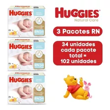 Fralda Huggies Natural Care Rn Recém Nascido Kit 3 Pacotes