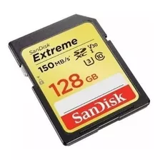 Cartão Memória Sandisk Extreme Sdxc U3 V30 150mb/s 128gb