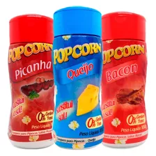 Combo Popcorn - 03 Sabores - Picanha, Bacon E Queijo