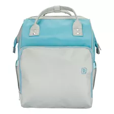 Mochila Maternidade Infantil Azul Bicolor Infantil Pimpolho Cor Azul-celeste Desenho Do Tecido Liso