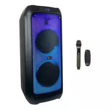 Parlante Xinua Bluetooth Karaoke Portatil 8''x2 Rgb Mic 3500w Color Negro