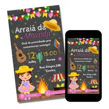 Convite Digital São João Festa Junina Arraiá Interativo C522