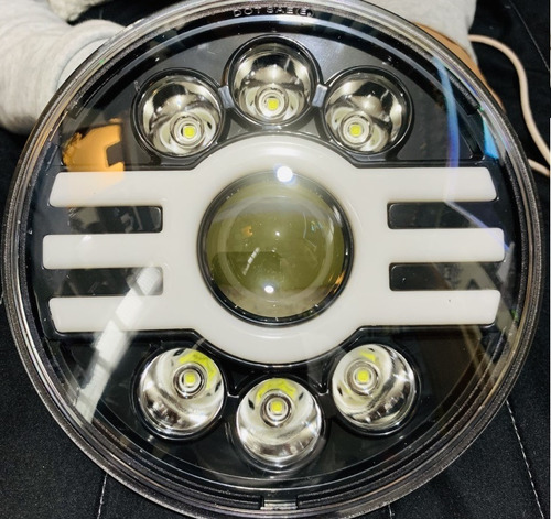 Faro Led 7 PuLG Angel Hypm Jeep Wrangler Toyota Harley Vocho Foto 8