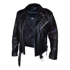 Chamarra Rockera De Piel Piel Res Anca Biker