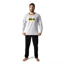 Pijama Pai Adulto Batman Longo Super Herói 100% Algodão 