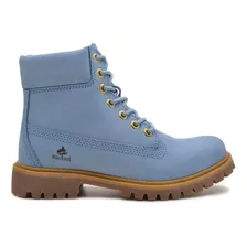 Bota Militar Macboot Cano Alto Lauryn 04 Azul Bebe