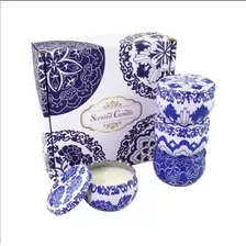 Velas Perfumadas Pack De 4 Con Flores Secas Delux (m1021) 