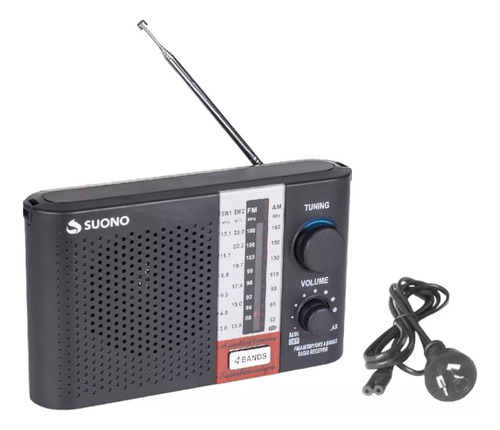 Radio Portátil Am Fm Suono Vintage Ayv0265 Antena Telescópic