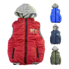 Colete Nylon Inverno Infantil Juvenil Menino Capuz + Brinde