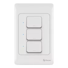 Apagador Wi-fi Inalámbico Triple Steren Shome-117 Color Blanco