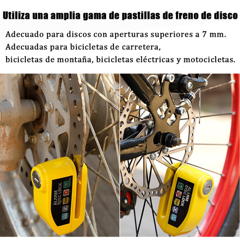 Bloqueo De Freno De Disco Con Alarma Moto Y Bici Impermeable Foto 8