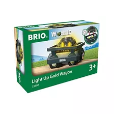 Brio World - 33896 Light Up Gold Wagon | 2 Piezas De Juguete