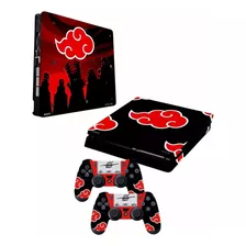 Kit Skin Adesivo Ps4 Slim Playstation 4 Akatsuki Naruto