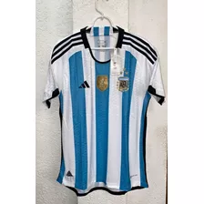 Camiseta Selección Argentina 3 Estrellas Campeón 2022 Tallem