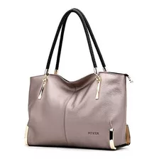 Bolsa Para Dama Rosa Dorado Tote Cuero Foxer