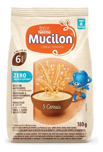 Cereais Infantil Nestlé Mucilon Seleção Da Natureza 5 Cereais Com Quinoa Em Pacote 180 G